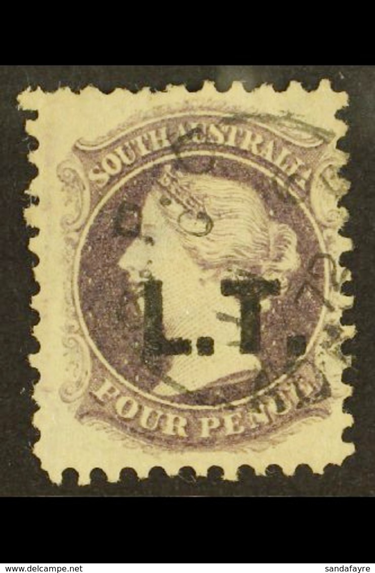 SOUTH AUSTRALIA DEPARTMENTALS "L..T." (Land Titles) 1871 4d Dull Purple, Perf 10, SG 95, Ovptd "L.T.", Very Fine Used. F - Sonstige & Ohne Zuordnung