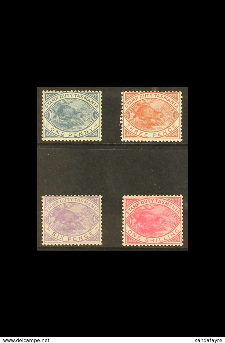 TASMANIA POSTAL FISCAL 1880 Platypus Set Complete, SG F26/29, Fine Mint, The 1d Without Gum. Fresh & Attractive (4 Stamp - Autres & Non Classés