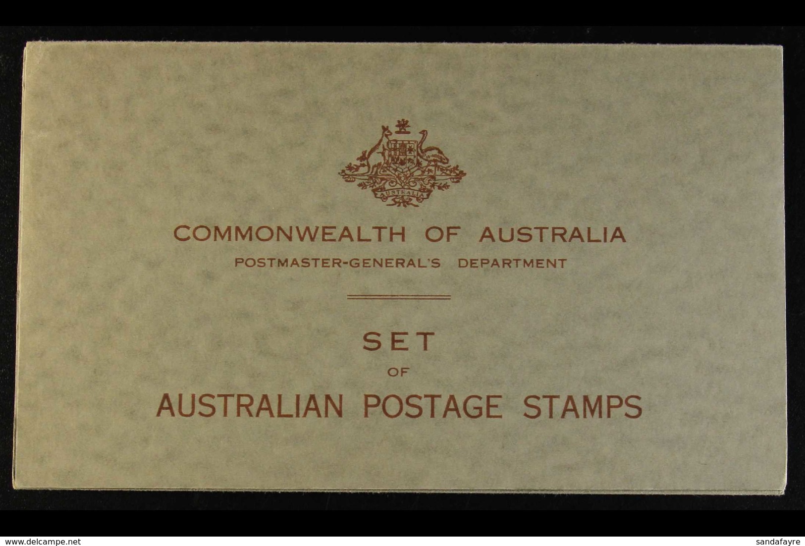 1934 PRESENTATION PACK A Grey Green Folder Inscribed "Commonwealth Of Australia / Postmaster-General's Department / Set  - Sonstige & Ohne Zuordnung