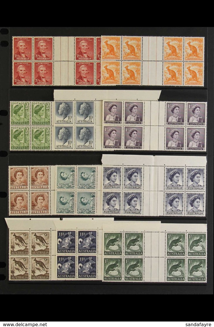 1947-61 GUTTER BLOCKS Nice Group Of Gutter Blocks Of 8, Incl. 1947 2½d Newcastle, Mostly QEII Period Defins, Incl. 1959- - Autres & Non Classés