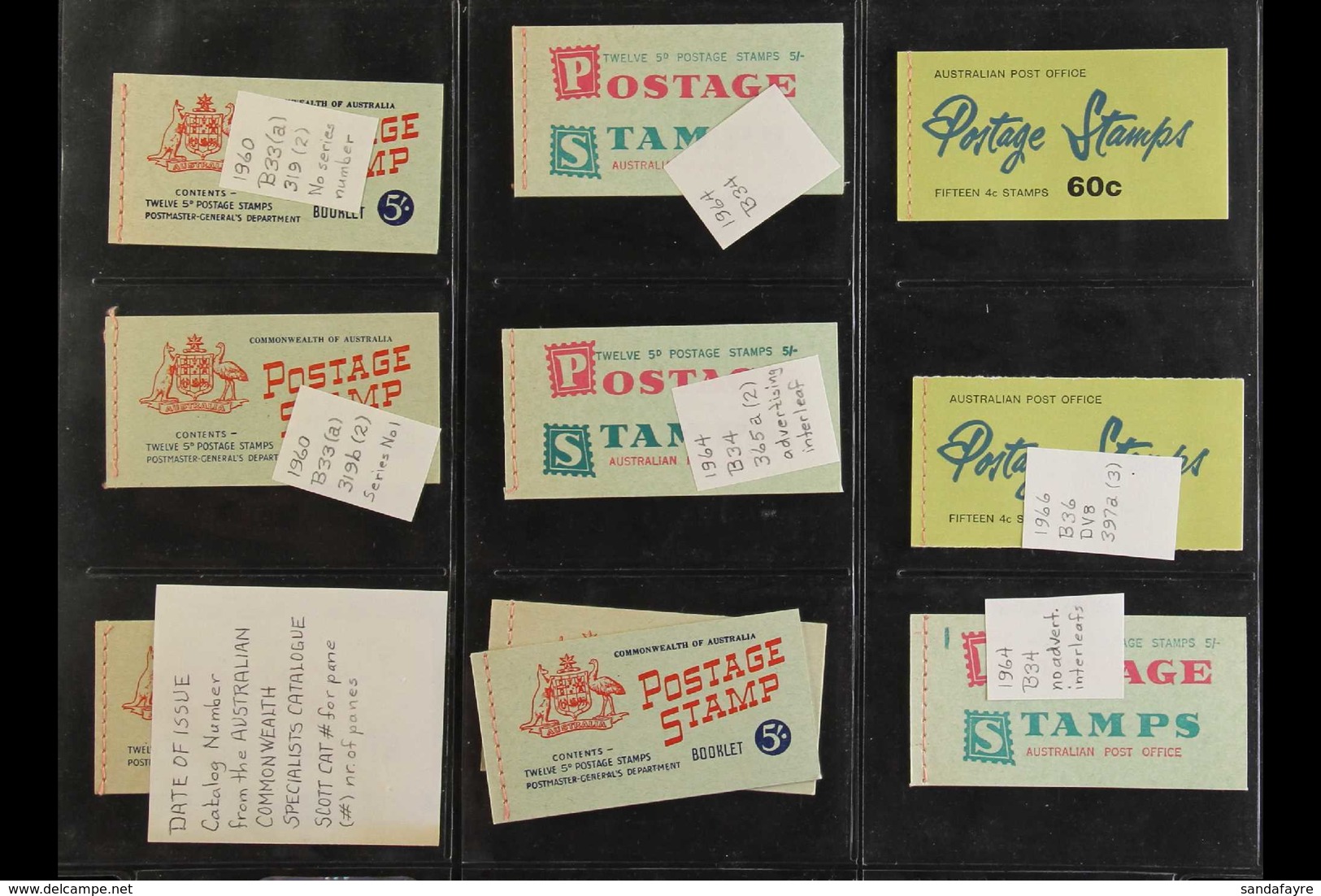 BOOKLETS 1960-9 Group, Incl. 1960 5s With Different Back Covers, One Booklet With Waxed Interleaving, 1964 5s Booklets I - Altri & Non Classificati