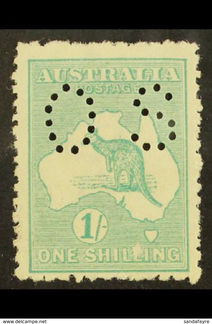 OFFICIAL 1915-28 1s Blue- Green (Die IIB) Punctured "OS", SG O48b, Never Hinged Mint. For More Images, Please Visit Http - Other & Unclassified