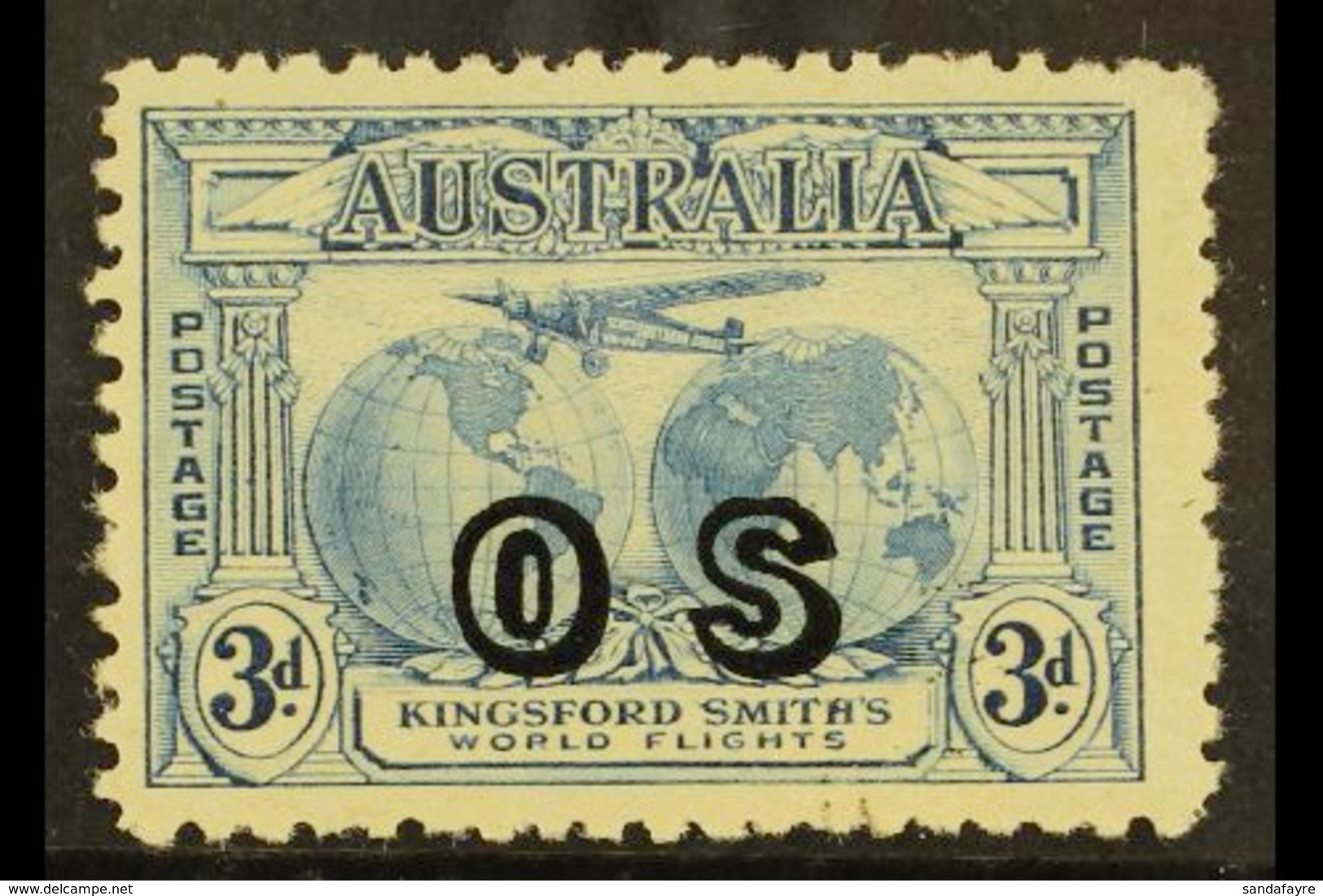 OFFICIAL 1931 3d Blue Flights With "OS" Overprint, SG O124, Never Hinged Mint, Slightly Yellowish Gum, Small Surface Abr - Altri & Non Classificati