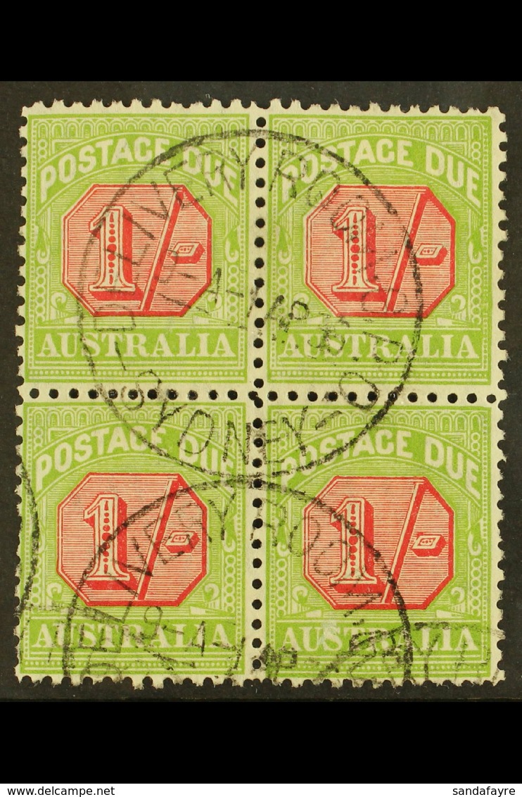 POSTAGE DUE 1931-36 1s Carmine And Yellow-green, Perf 11, SG D111, Very Fine Used BLOCK OF FOUR. For More Images, Please - Other & Unclassified