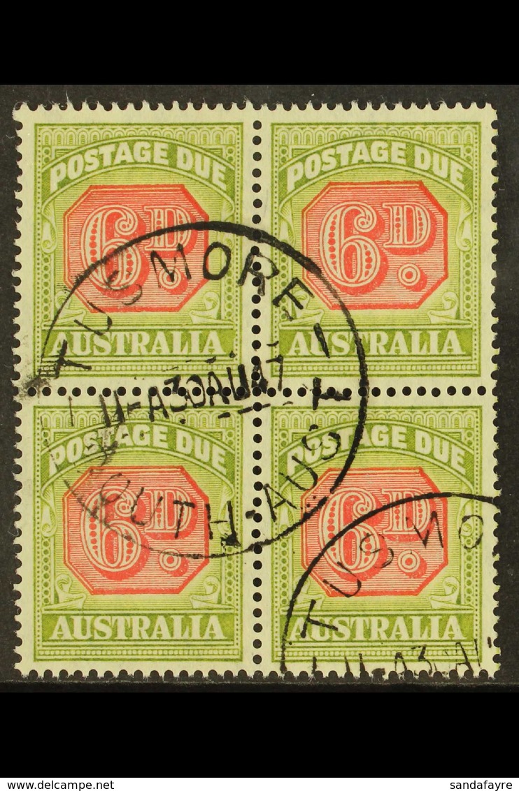 POSTAGE DUES 1938 6d Carmine And Green, SG D117, Fine Used Block Of 4. For More Images, Please Visit Http://www.sandafay - Sonstige & Ohne Zuordnung