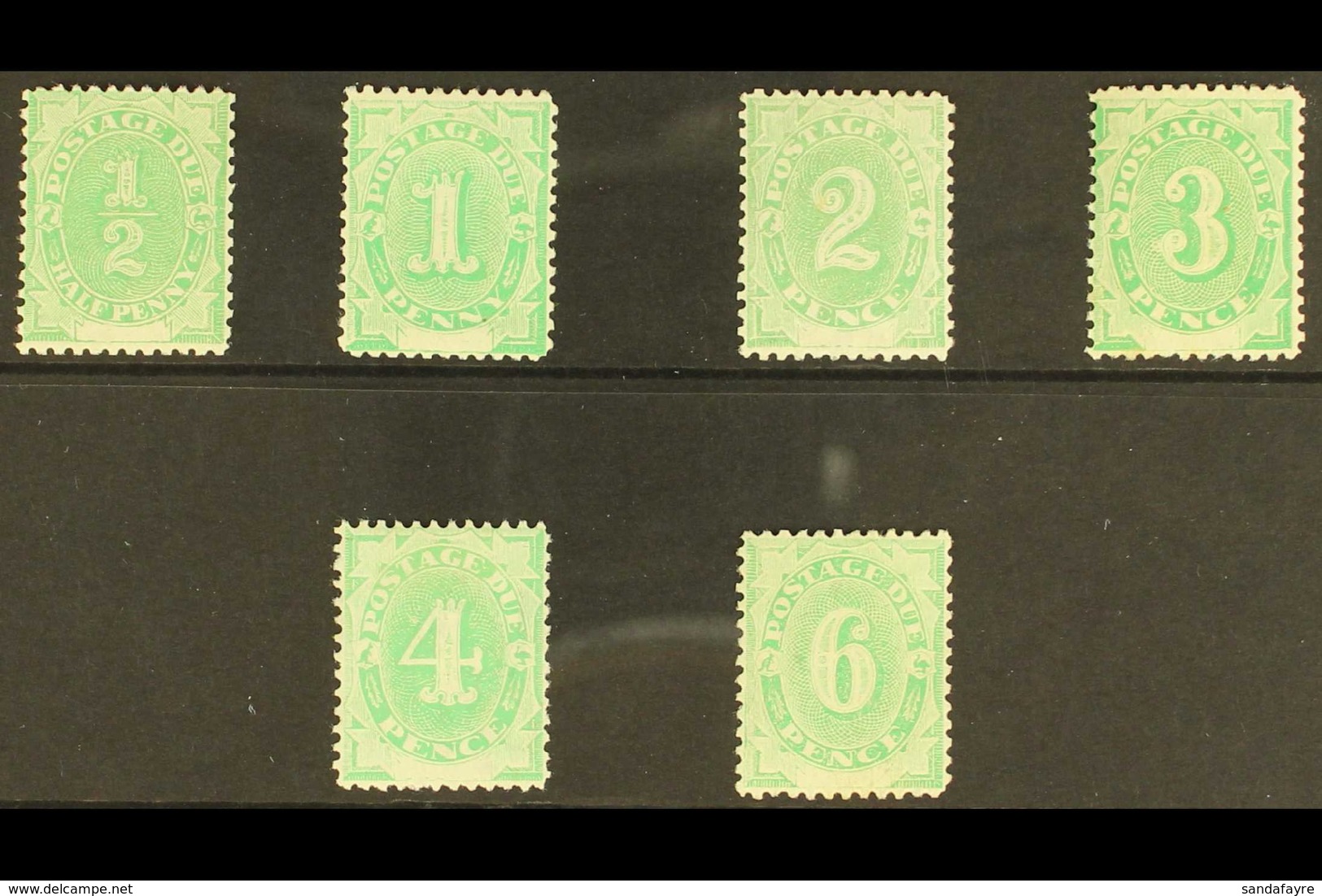 POSTAGE DUES 1902 Set To 6d Emeral Complete, SG D1/6, Fine Mint. (6 Stamps) For More Images, Please Visit Http://www.san - Other & Unclassified