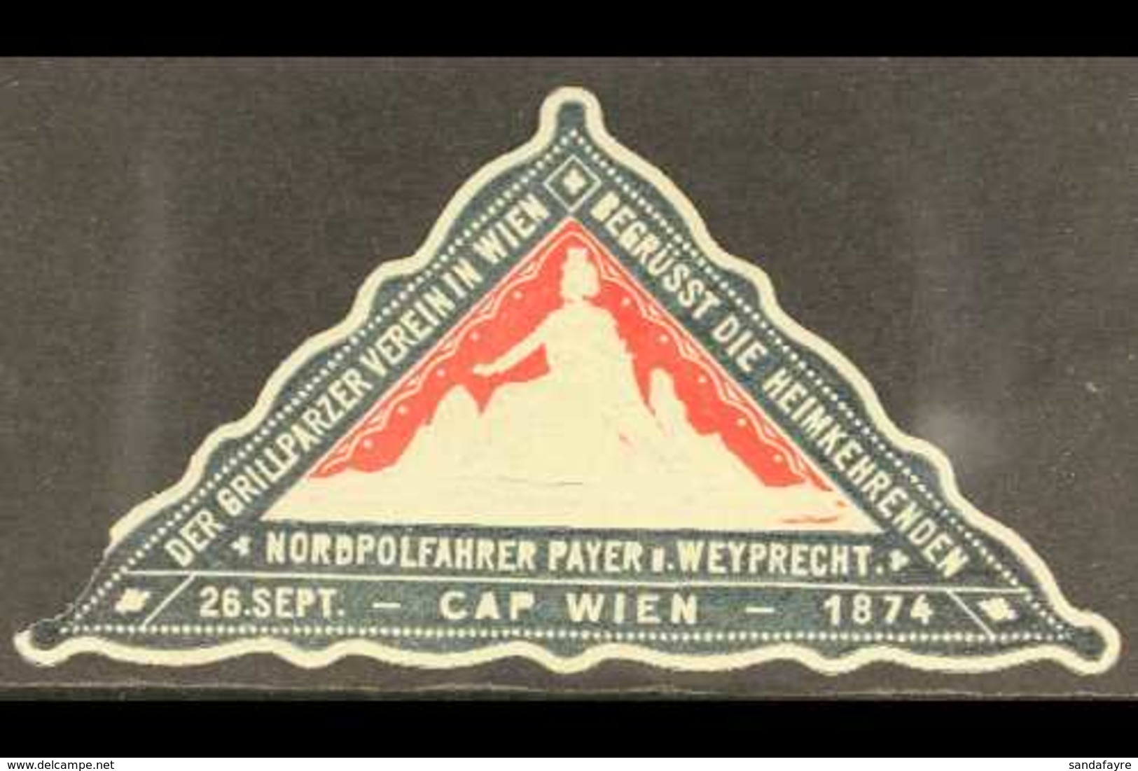 FRANZ JOSEPH LAND 1874 Polar Expedition Local Triangular Label, Fine Mint, Small Faults At Lower Left, Very Scarce. For  - Sonstige & Ohne Zuordnung