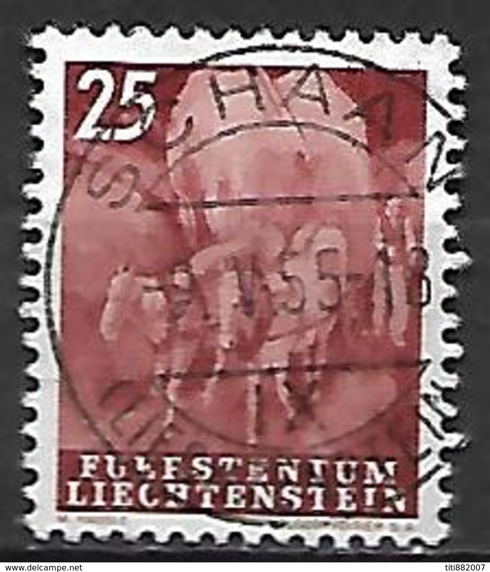 LIECHTENSTEIN    -  1951  .  Y&T N° 255 Oblitéré.  Attelage De Foin  /  Chevaux - Oblitérés