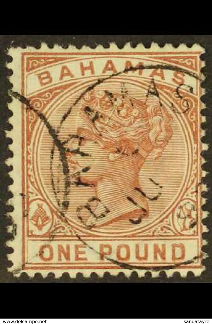 1884-90 £1 Venetian Red Top Value, SG 57, Very Finely Used, Short Perfs At Upper Left. For More Images, Please Visit Htt - Other & Unclassified