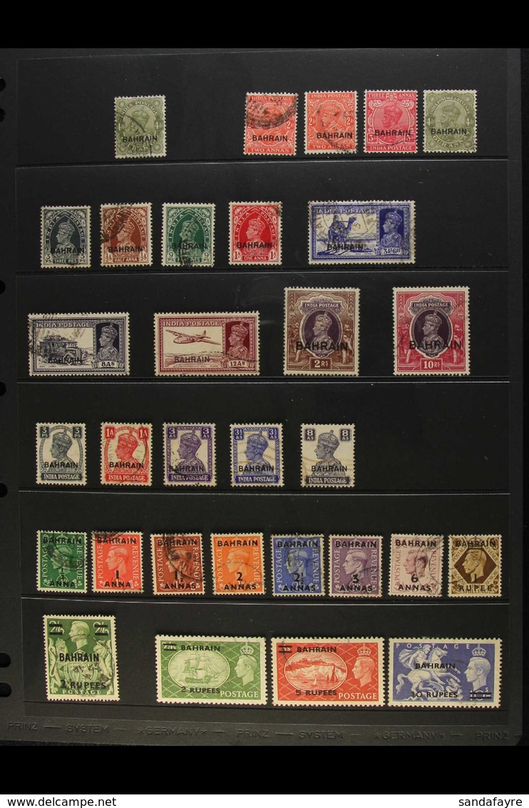 1933-1952 ALL DIFFERENT FINE USED COLLECTION Presented On A Stock Page. Includes Amongst Others The 1933 4a (Cat £75), 1 - Bahreïn (...-1965)