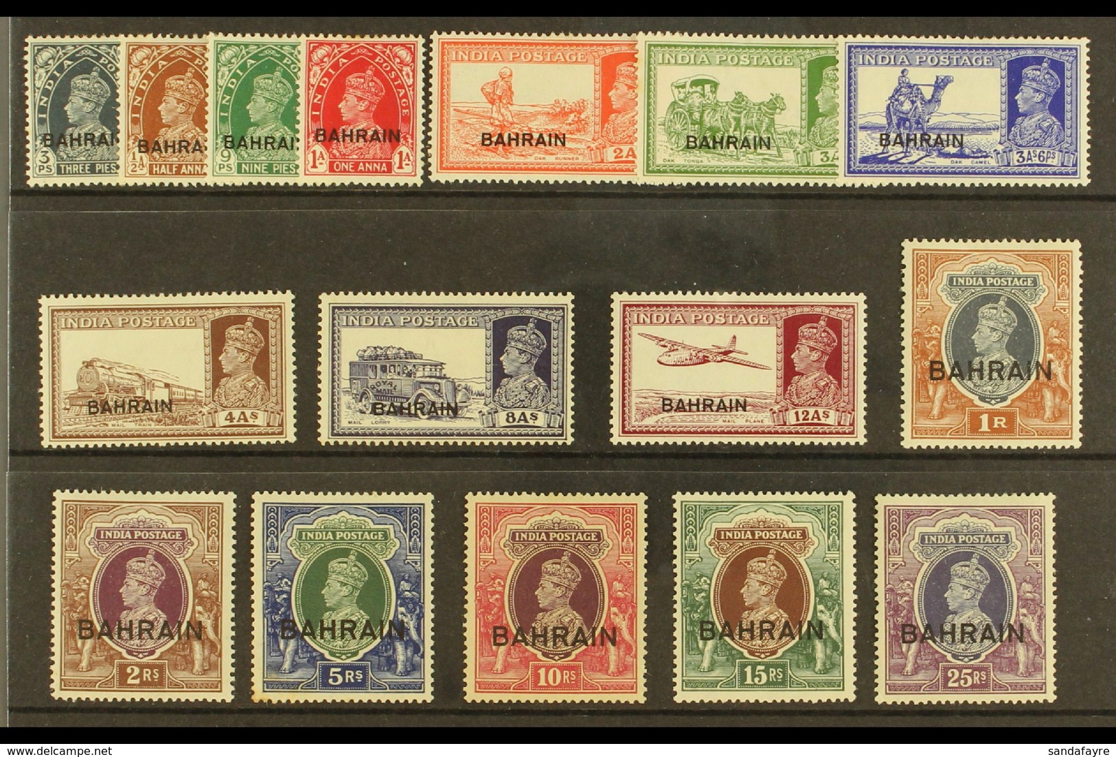 1938 Geo VI Set Complete, SG 20/37, 5r Tones Otherwise Very Fine And Fresh Mint. Scarce Set. (16 Stamps) For More Images - Bahrain (...-1965)