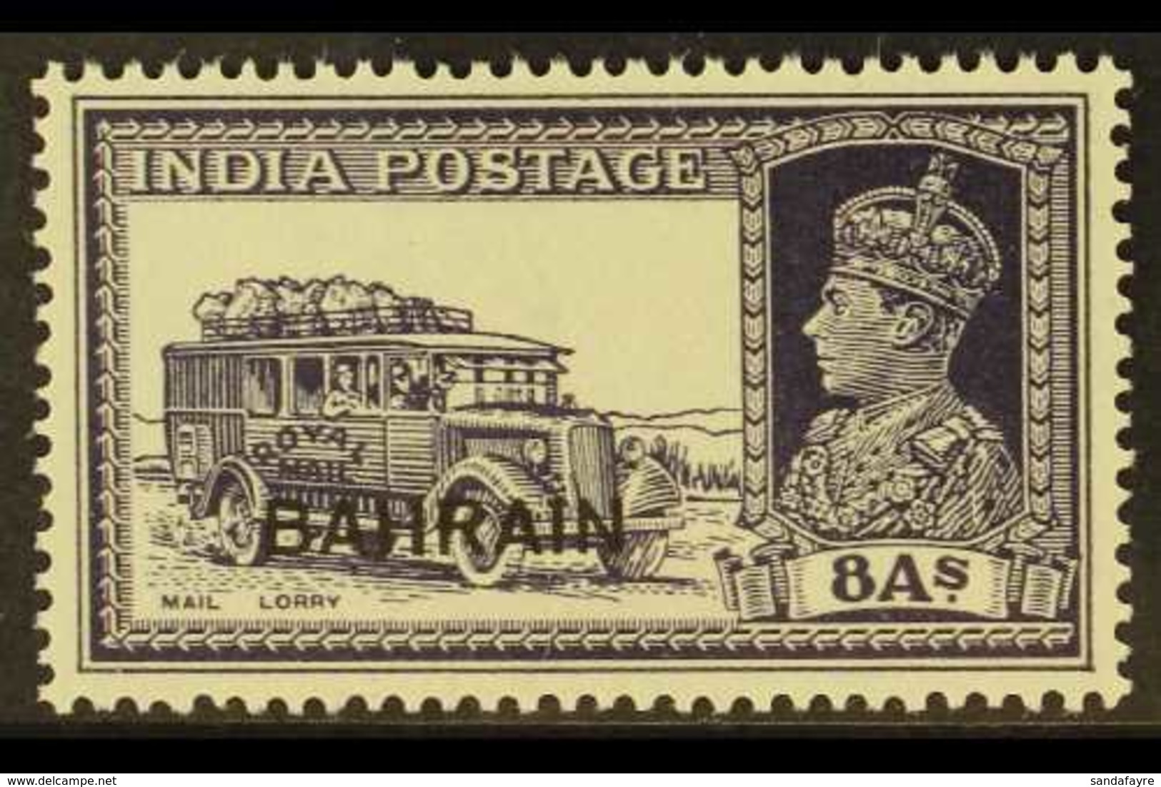 1940 8a Slate Violet Mail Lorry, SG 30, Very Fine Lightly Hinged Mint With White Gum. For More Images, Please Visit Http - Bahreïn (...-1965)