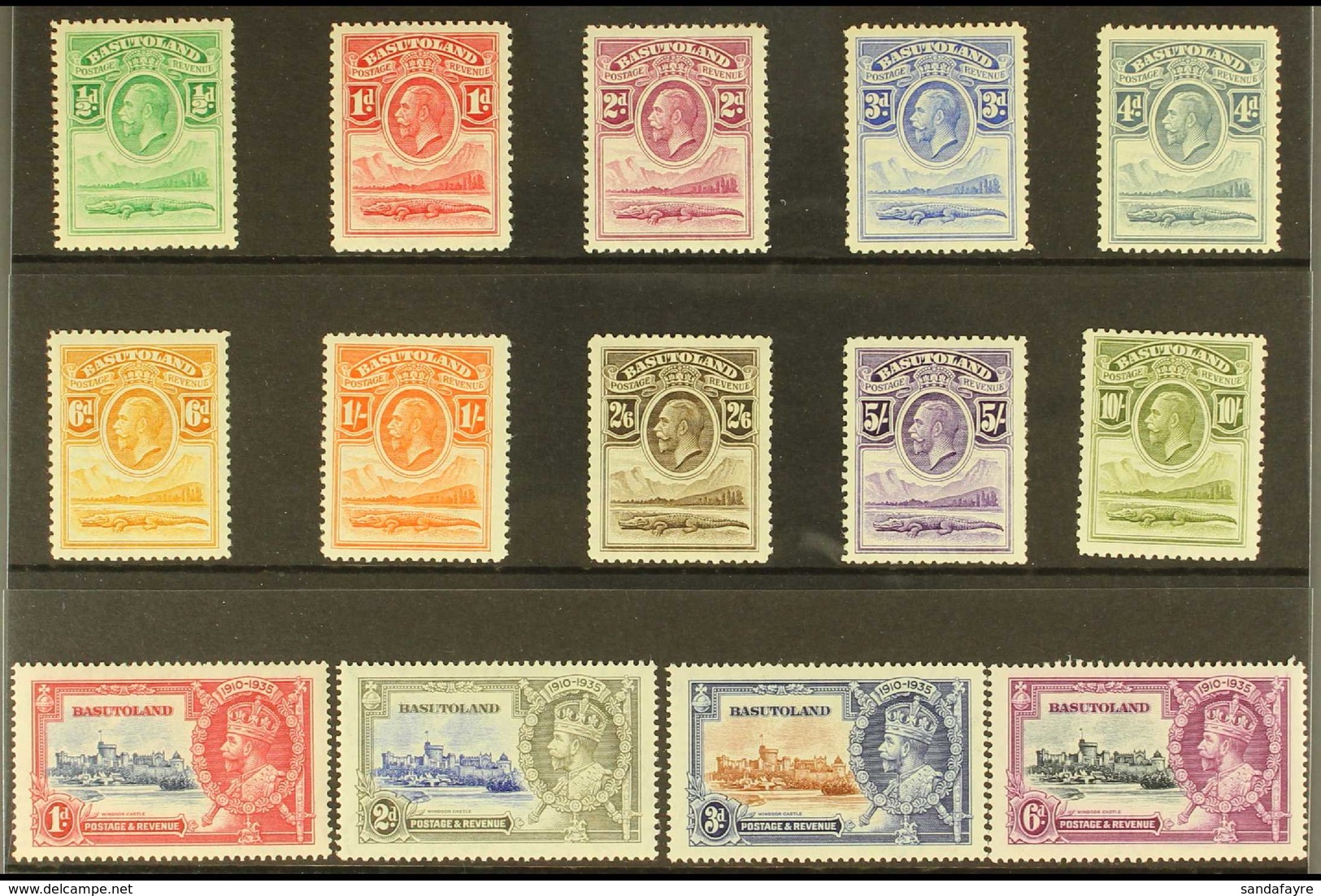 1933 KGV COMPLETE Nile Crocodile & Mountains Definitive Set, SG 1/10 & 1935 Jubilee Set, SG 11/14, Fine Mint. (14) For M - Autres & Non Classés