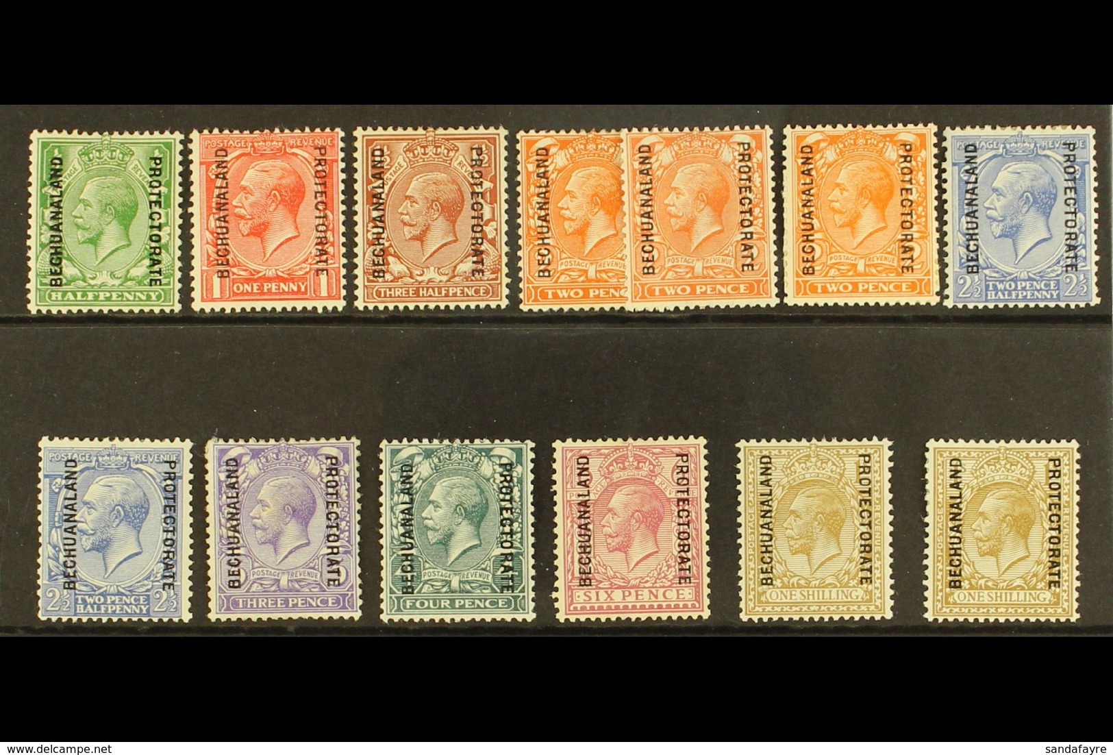 1913-24 Complete Overprint Set On Stamps Of George V Incl All Three 2d, Both 2½d, And Both 1s Shades, SG 73/82, Plus 76a - Other & Unclassified