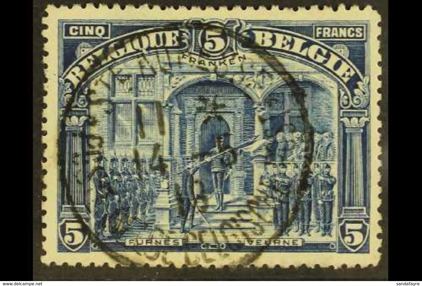 1915-20 5f Deep Blue 'FRANKEN' Perf 14 (Michel 127 A, SG 193), Very Fine Used With Virtually Complete "Ste Adresse" Cds  - Autres & Non Classés