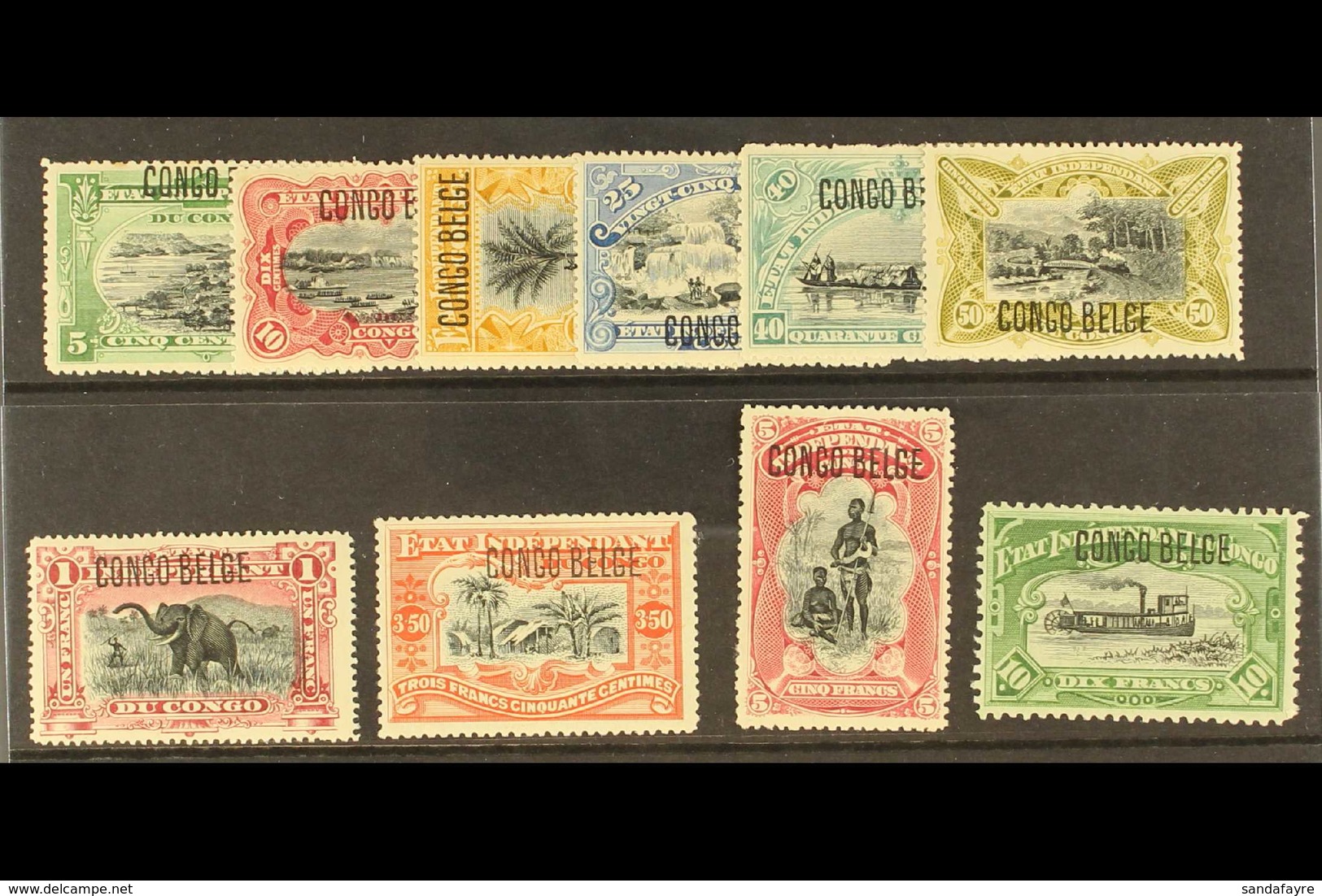 BELGIAN CONGO 1909 Typographed Overprints Set, COB 40/49, Very Fine Mint. (10 Stamps) For More Images, Please Visit Http - Other & Unclassified