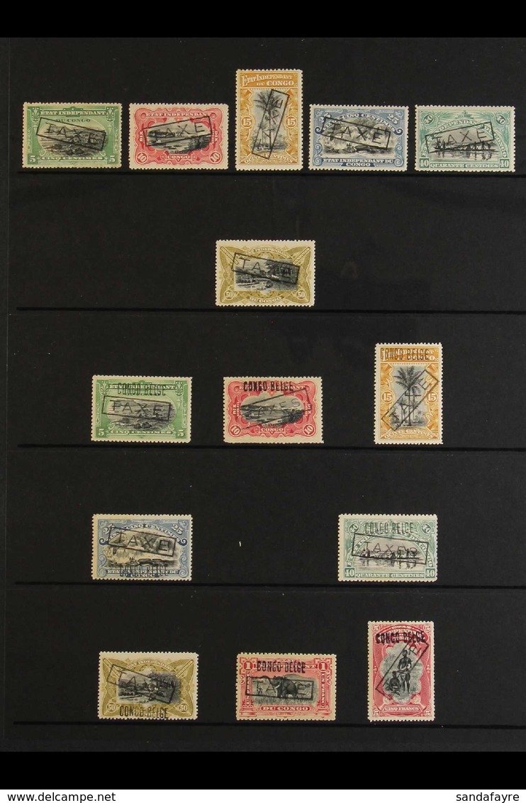 CONGO POSTAGE DUES. 1908-23 ALL DIFFERENT MINT COLLECTION Of The "TAXE" Handstamped Issues, Includes 1908 Set To 50c, 19 - Altri & Non Classificati