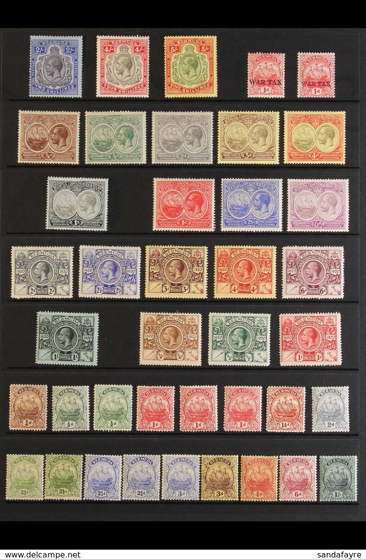 1918-36 VERY FINE MINT COLLECTION Presented On A Pair Of Stock Pages That Includes 1918-22 "Key Plate" 2s, 4s & 5s, 1920 - Bermudes