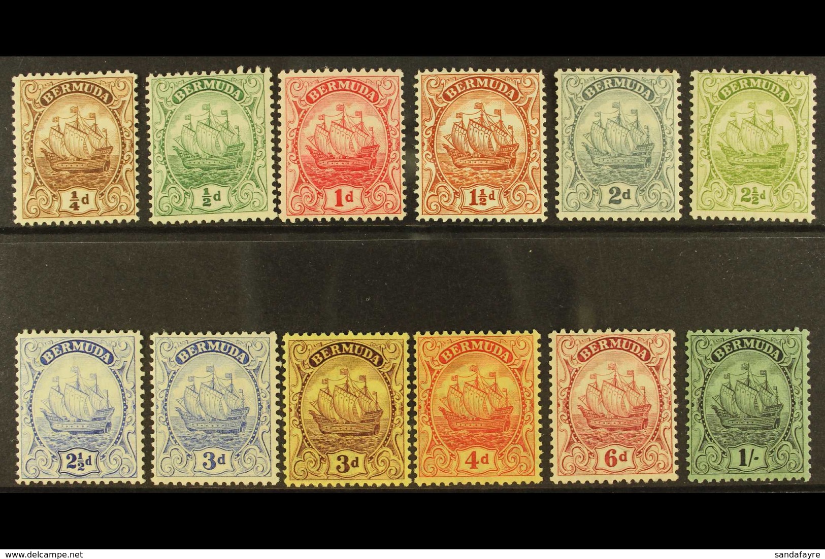 1922-34 Ship Set, SG 77/87, Fine Mint. (12) For More Images, Please Visit Http://www.sandafayre.com/itemdetails.aspx?s=6 - Bermudes