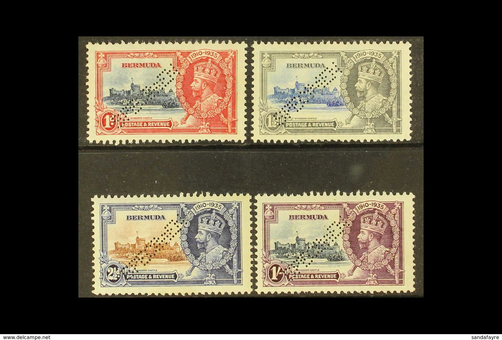 1935 SPECIMEN Silver Jubilee Set Complete, Perforated "Specimen", SG 94s/97s, Mint, Part O.g Or Without Gum. (4 Stamps)  - Bermudes