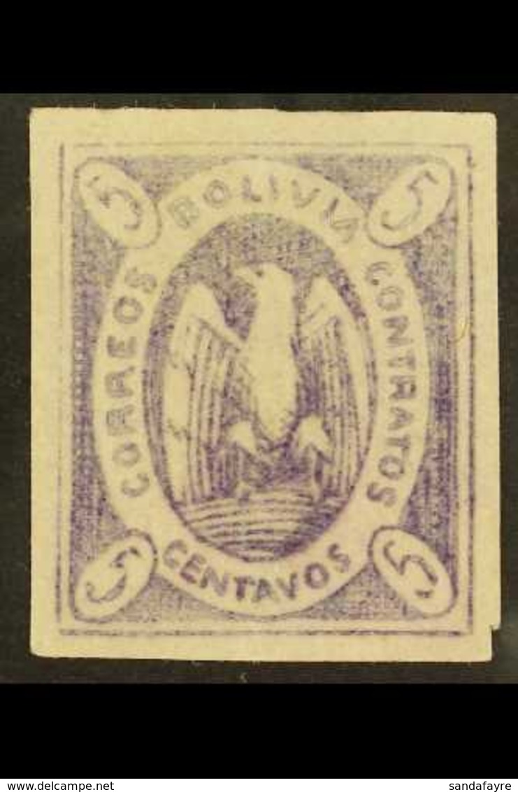 1867-68 5c Rose- Lilac, Scott 3a (SG 10), Very Fine Unused (plate Position 4) For More Images, Please Visit Http://www.s - Bolivien