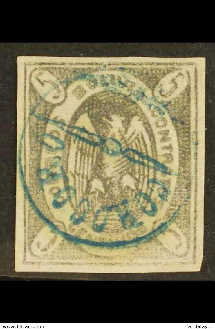 1867-68 5c Violet Condor (Scott 3, SG 10b), Fine Used With Nice Circular "Corocoro" Postmark In Blue, Four Large Margins - Bolivien