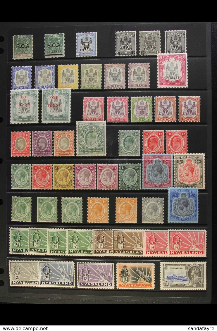 1891-1936 OLD TIME MINT SELECTION Presented Chronologically On A Stock Page. Includes 1891 2d, 1895 1d On 2d, 1895 No Wm - Nyassaland (1907-1953)