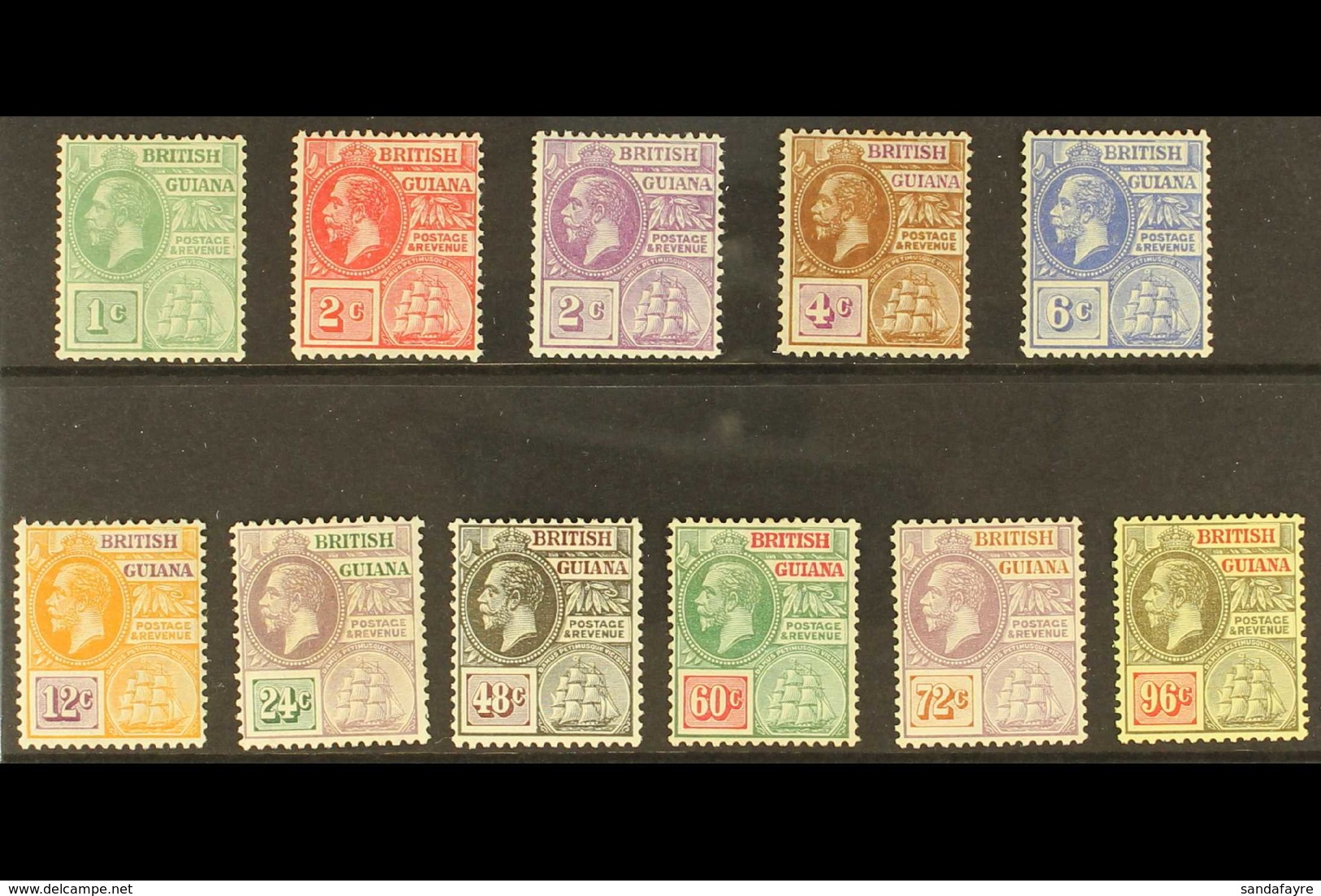 1921-27 KGV Definitive Set, MSCA Wmk, SG 272/82, Very Fine Mint (11 Stamps) For More Images, Please Visit Http://www.san - Britisch-Guayana (...-1966)
