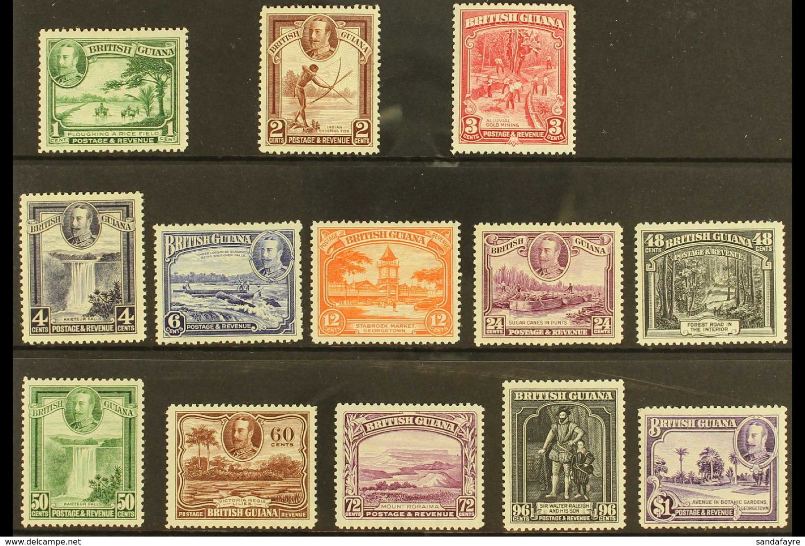 1934-51 Pictorial Definitive Set, SG 288/300, Fine Mint (13 Stamps) For More Images, Please Visit Http://www.sandafayre. - British Guiana (...-1966)