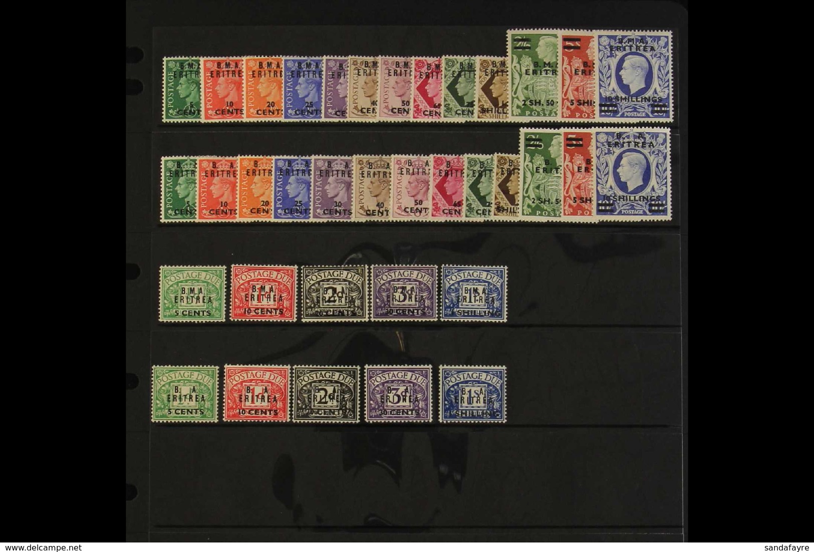 ERITREA 1948-49 And 1950 Sets, Postage Due 1950 And  1951 Sets, SG E 1/25, ED 1/10, Lightly Hinged Mint. (36 Stamps) For - Italian Eastern Africa