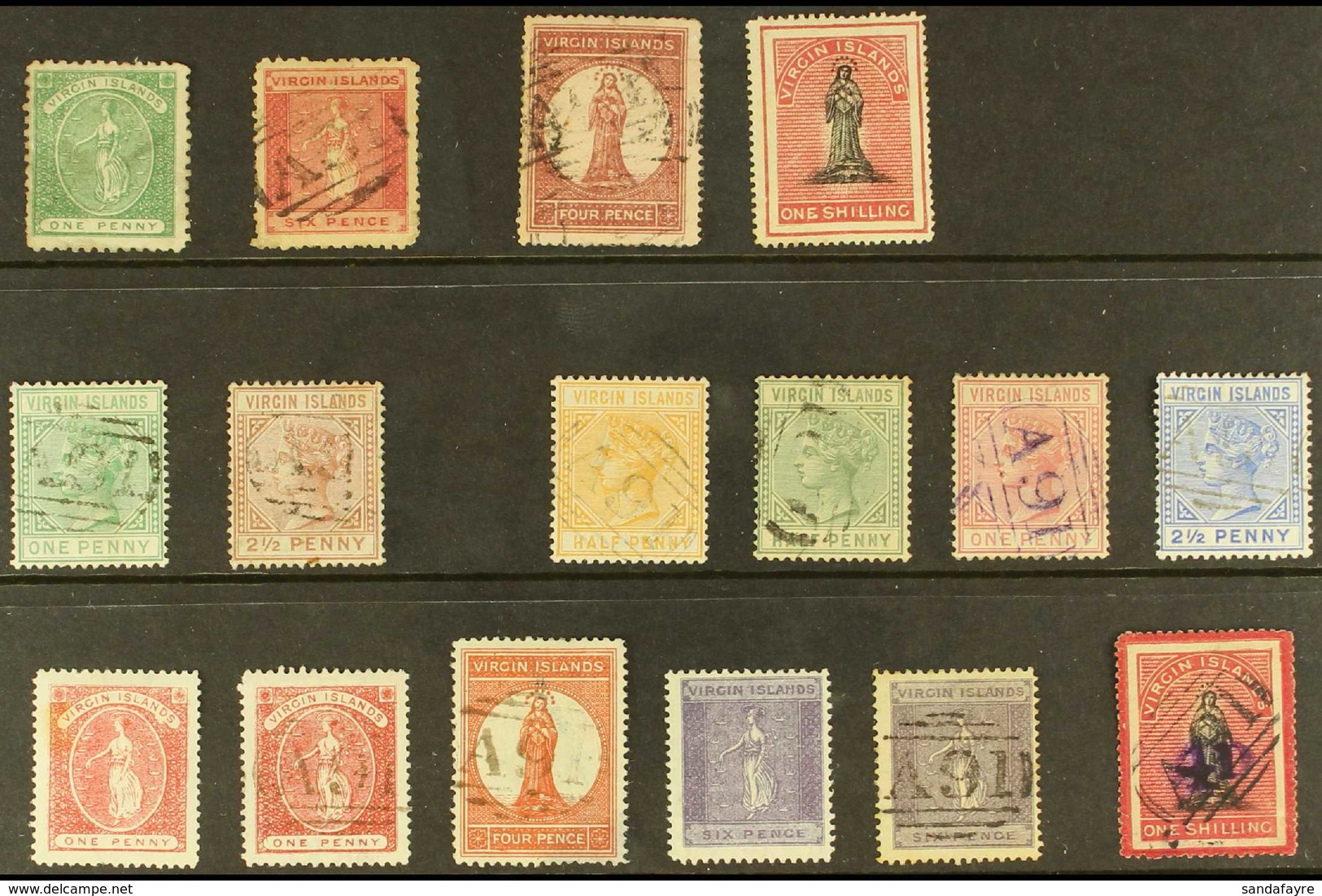 1866-1889 MINT AND USED SMALL COLLECTION With 1866 1d Mint And 6d Used; 1867-70 4d Used And 1s Mint; 1879-80 (wmk CC) 1d - Iles Vièrges Britanniques