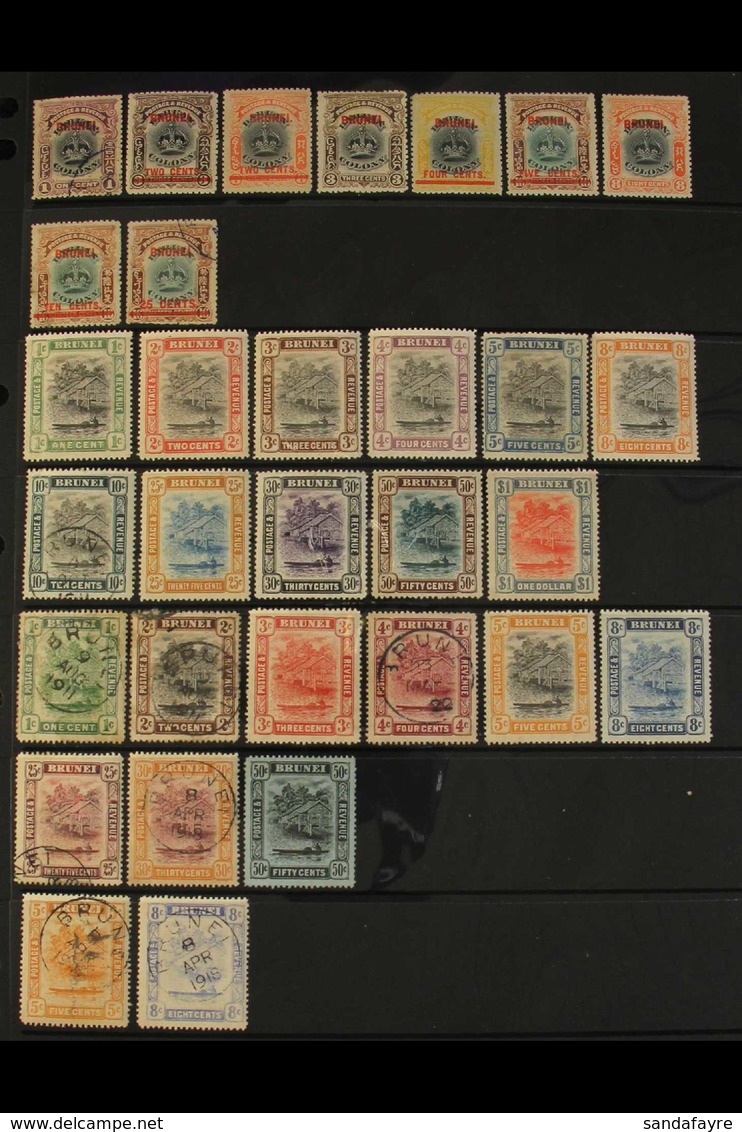 1906-1916 MINT/UNUSED & USED SELECTION From An Old Collection On A Stock Page, All Different, Inc 1906 Opts Set To 25c O - Brunei (...-1984)