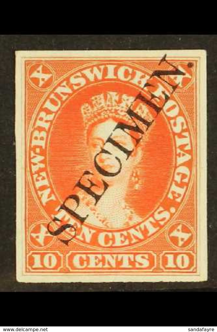 1860-63 10c Vermilion IMPERF PLATE PROOF With Large Diagonal Serifed "SPECIMEN" Overprint In Black. For More Images, Ple - Autres & Non Classés