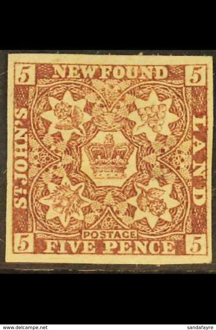 1857-64 5d Brown-purple, Thick Paper, SG 5, Mint With Four Good Margins, Large Part Gum. For More Images, Please Visit H - Sonstige & Ohne Zuordnung