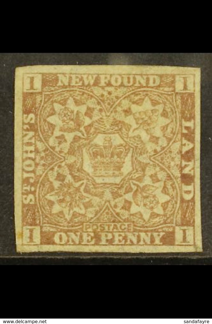 1861-64 1d Chocolate-brown Imperf, SG 16, Lightly Hinged Mint With 4 Good Neat Margins. For More Images, Please Visit Ht - Otros & Sin Clasificación