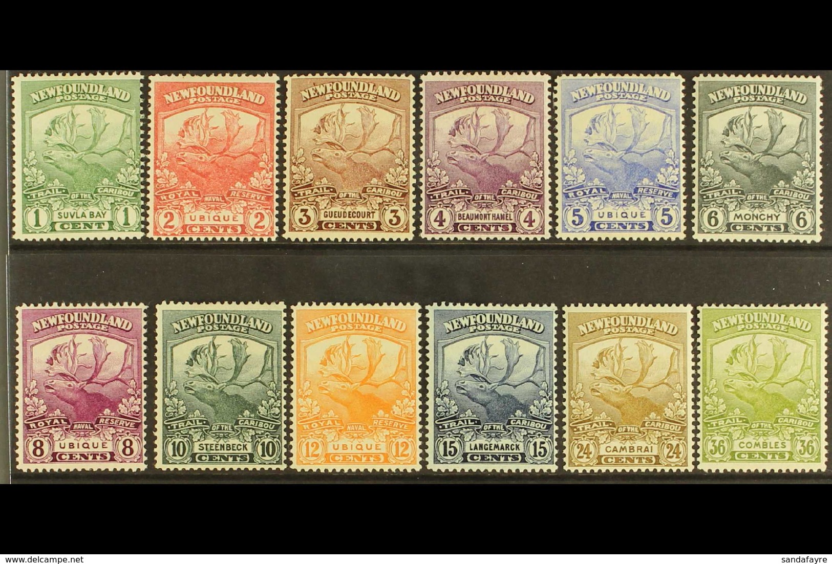 1919 Newfoundland Contingent "Caribou" Set, SG 130/41, Mint (12 Stamps) For More Images, Please Visit Http://www.sandafa - Sonstige & Ohne Zuordnung