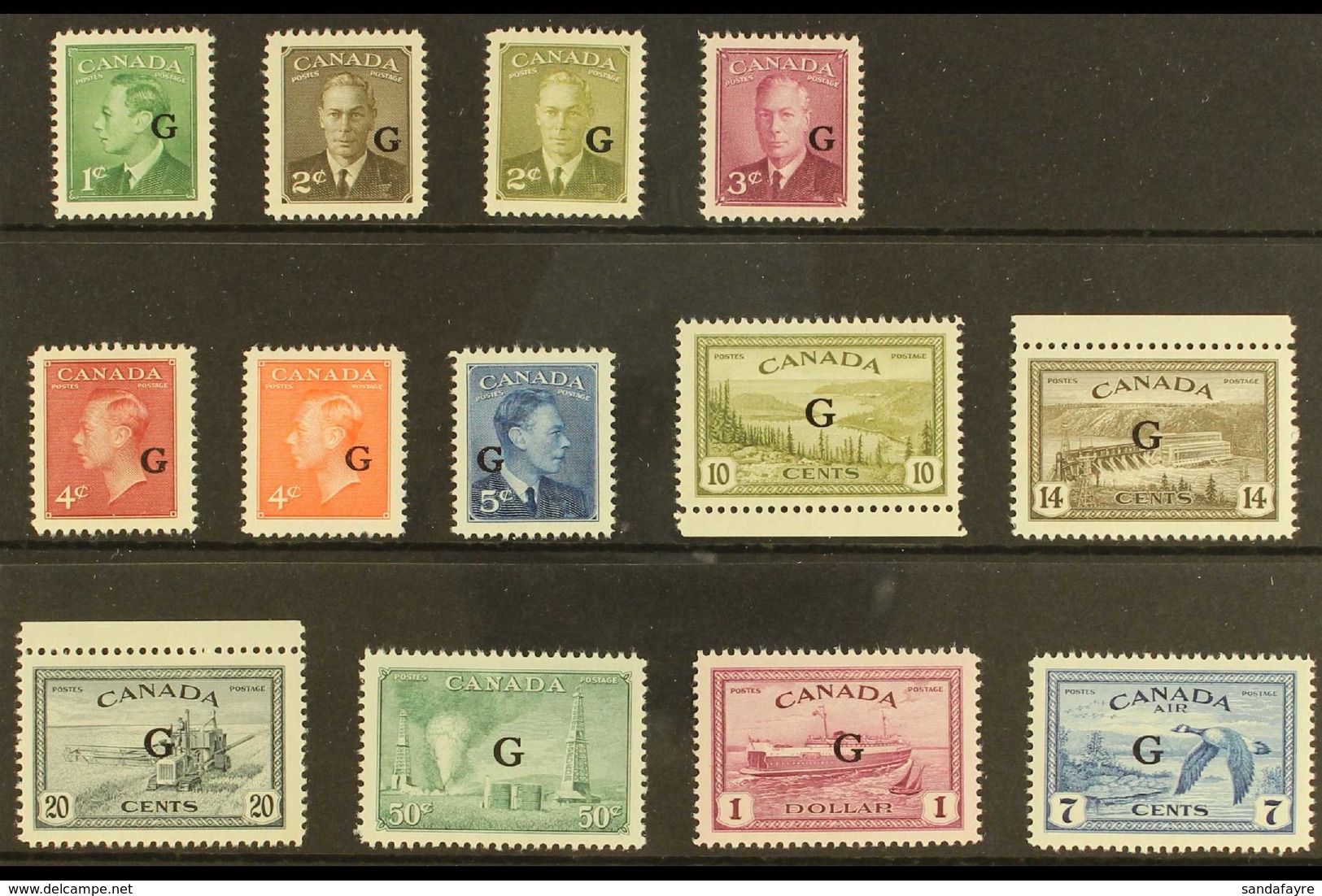 OFFICIALS 1950-52 "G" Overprinted Complete Definitive Set, SG O178/90, Never Hinged Mint (13 Stamps) For More Images, Pl - Other & Unclassified
