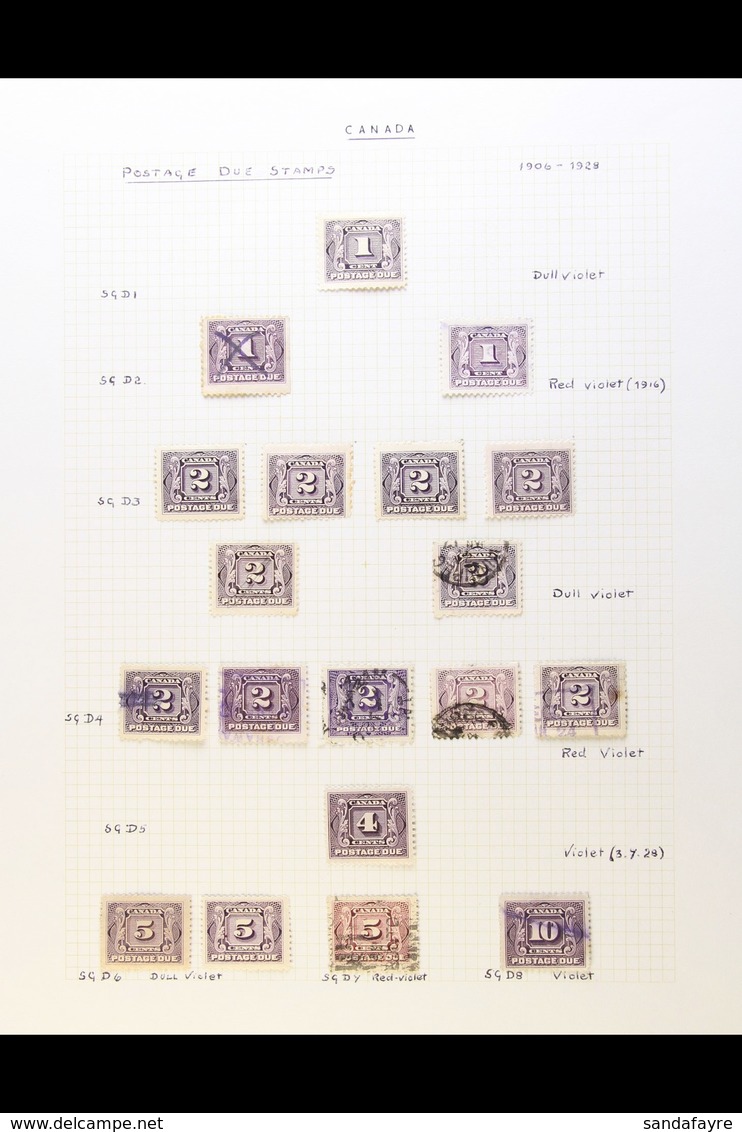 POSTAGE DUES 1906-1967 Mint & Used Collection On Leaves, Includes 1906-28 Used Set With Shades& Mint Set To 5c, Plus 1c  - Other & Unclassified