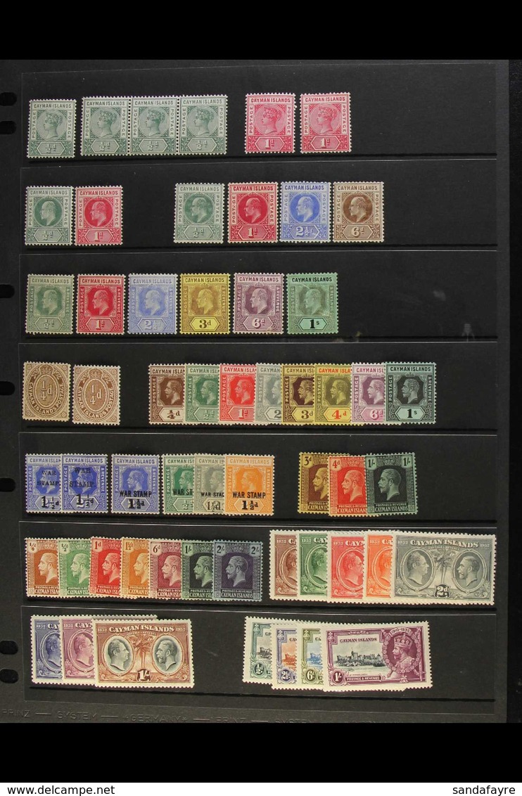 1900-35 FINE MINT RANGES Incl. 1900 QV ½d Single And Strip Of Three Nhm, Both 1d Shades, 1905 ½d To 6d, 1907-09 To 1s, W - Iles Caïmans