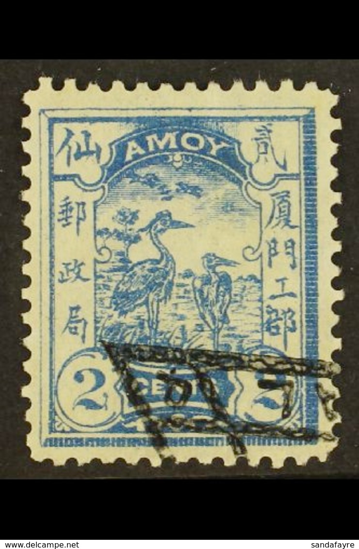 AMOY 1895 2c Blue Herons TYPE I Local Stamp, SG 3, Finely Used, Small Thin, Fresh. For More Images, Please Visit Http:// - Other & Unclassified