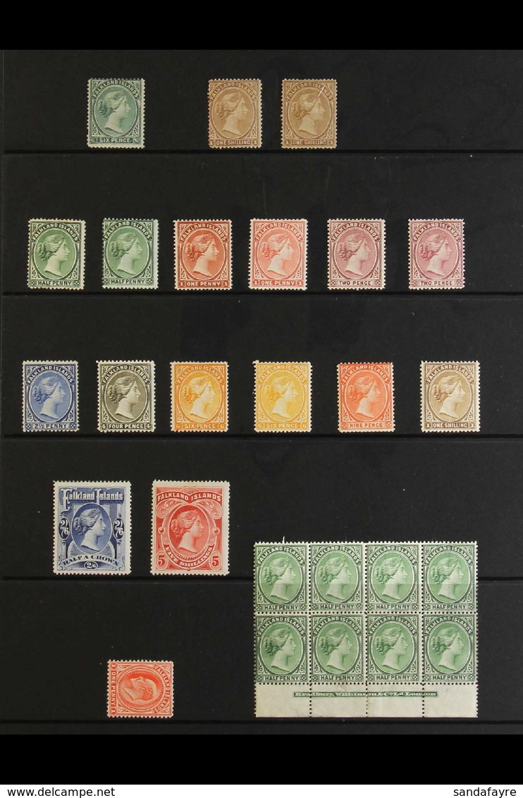 1878-1936 OLD TIME MINT COLLECTION. A Colourful & Fresh, Old Time Mint Collection Presented On Protective Stock Pages Wi - Falkland Islands