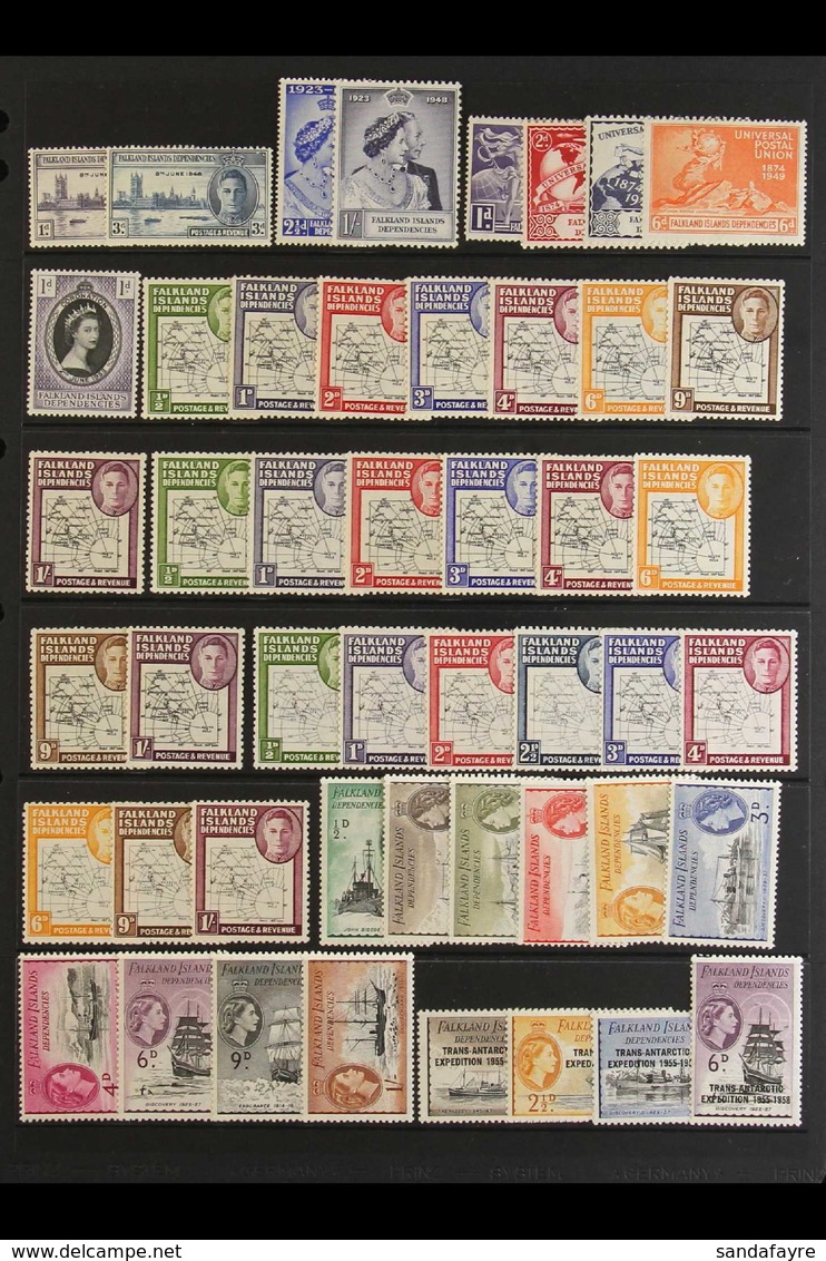1938-1970 DELIGHTFUL MINT COLLECTION Fine And Fresh (some Never Hinged). Note 1938-50 2d, 6d And 1s3d Never Hinged Mint  - Falklandinseln