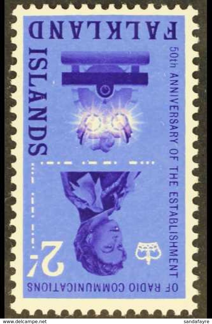 1962 2s Deep Violet And Ultramarine Radio Communications With WATERMARK INVERTED, SG 210w, Never Hinged Mint. For More I - Falklandinseln