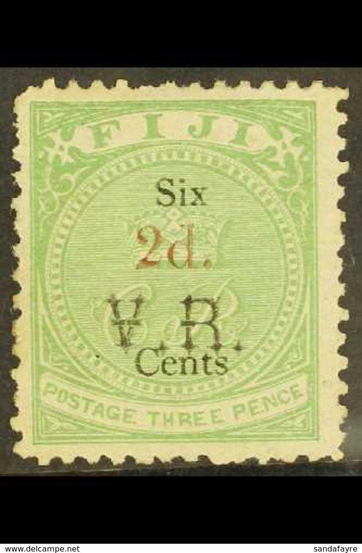 1875 2d In Red On 6c On 3d Green, SG 22, A Remarkably Fine And Fresh Mint Example With Large Part Original Gum And Gener - Fidji (...-1970)
