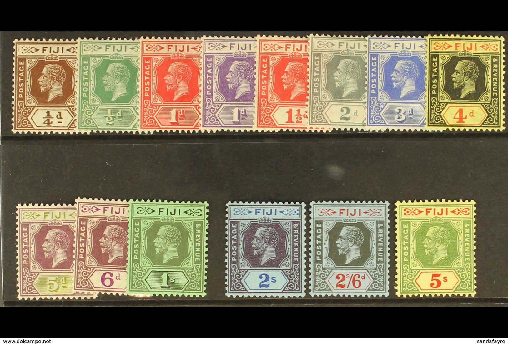 1922-27 Complete Script Watermark Set, SG 228/241, Very Fine Mint. (14 Stamps) For More Images, Please Visit Http://www. - Fidschi-Inseln (...-1970)