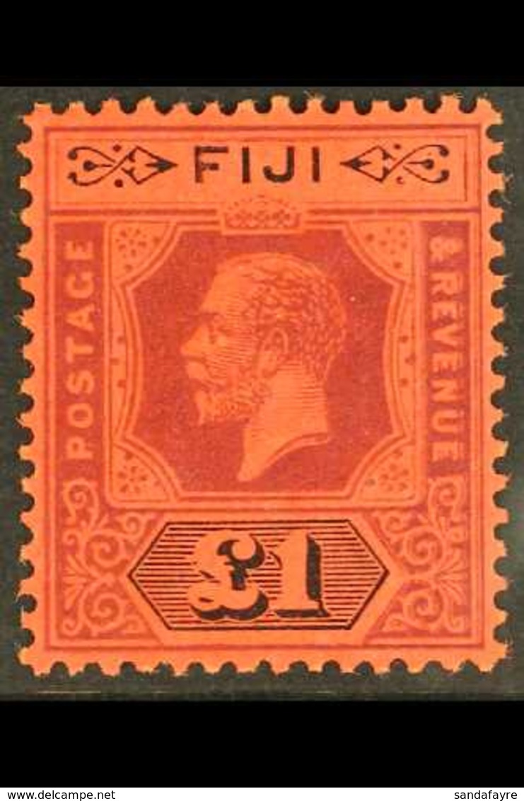 1923 £1 Purple And Black On Red, Die II, SG 137a, Very Fine Mint. For More Images, Please Visit Http://www.sandafayre.co - Fiji (...-1970)