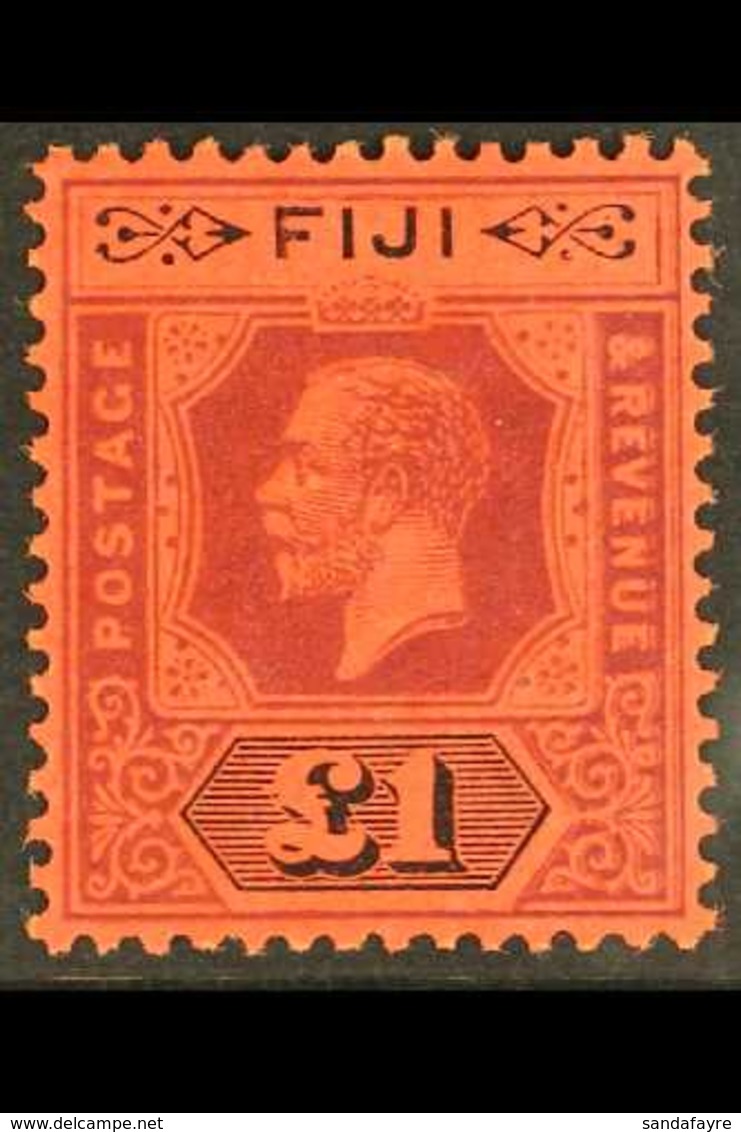 1923 £1 Purple And Black On Red, Die II, SG 137a, Very Fine Mint. For More Images, Please Visit Http://www.sandafayre.co - Fidschi-Inseln (...-1970)