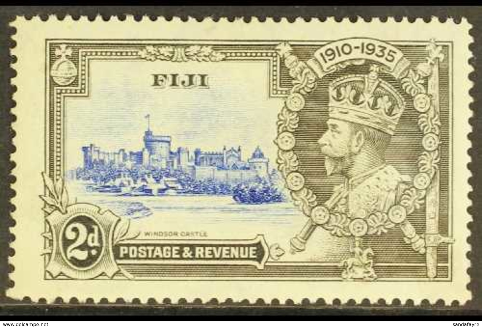 1935 Silver Jubilee 2d, Diagonal Line By Turret, SG 243f, Fine Mint. For More Images, Please Visit Http://www.sandafayre - Fidschi-Inseln (...-1970)