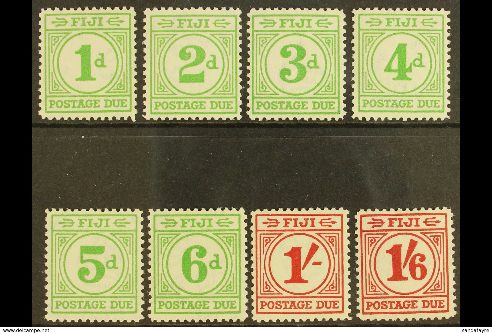 POSTAGE DUES 1940 Complete Set, SG D11/18, Very Fine Mint (8 Stamps) For More Images, Please Visit Http://www.sandafayre - Fidschi-Inseln (...-1970)