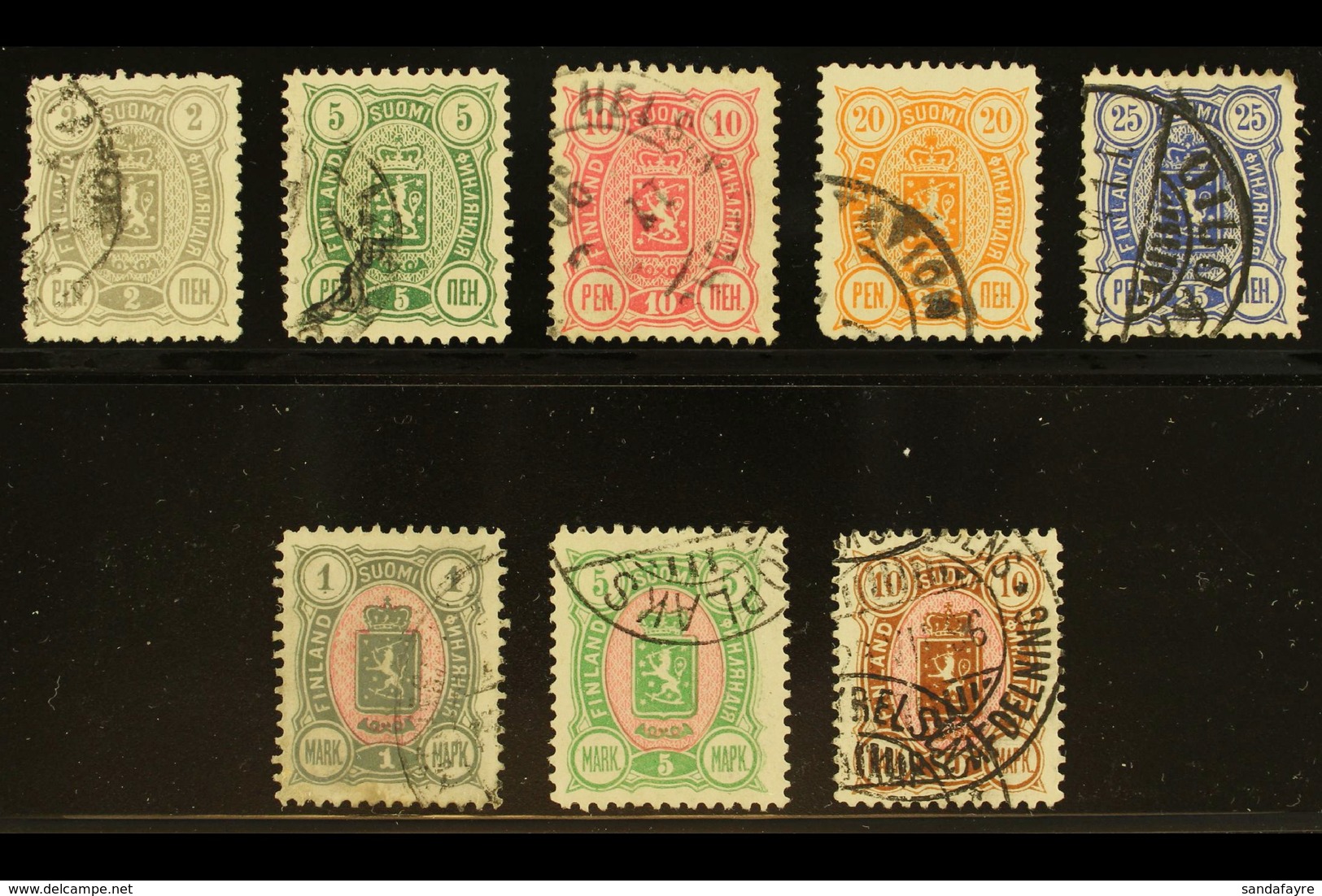 1889-94 Perf 12½ Complete Set (SG 108-23, Facit 28/34, Michel 27/34 A), Good To Fine Used. (8 Stamps) For More Images, P - Sonstige & Ohne Zuordnung